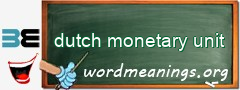 WordMeaning blackboard for dutch monetary unit